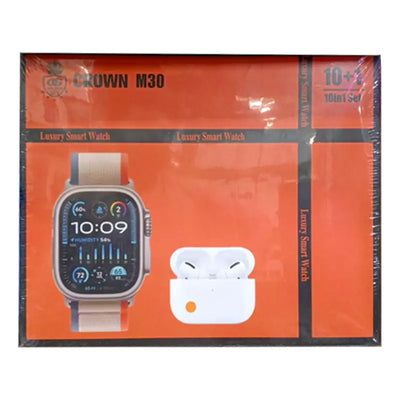 Crown M30 Smart Watch with Earbuds