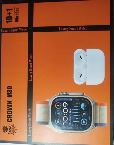 Crown M30 Smart Watch with Earbuds